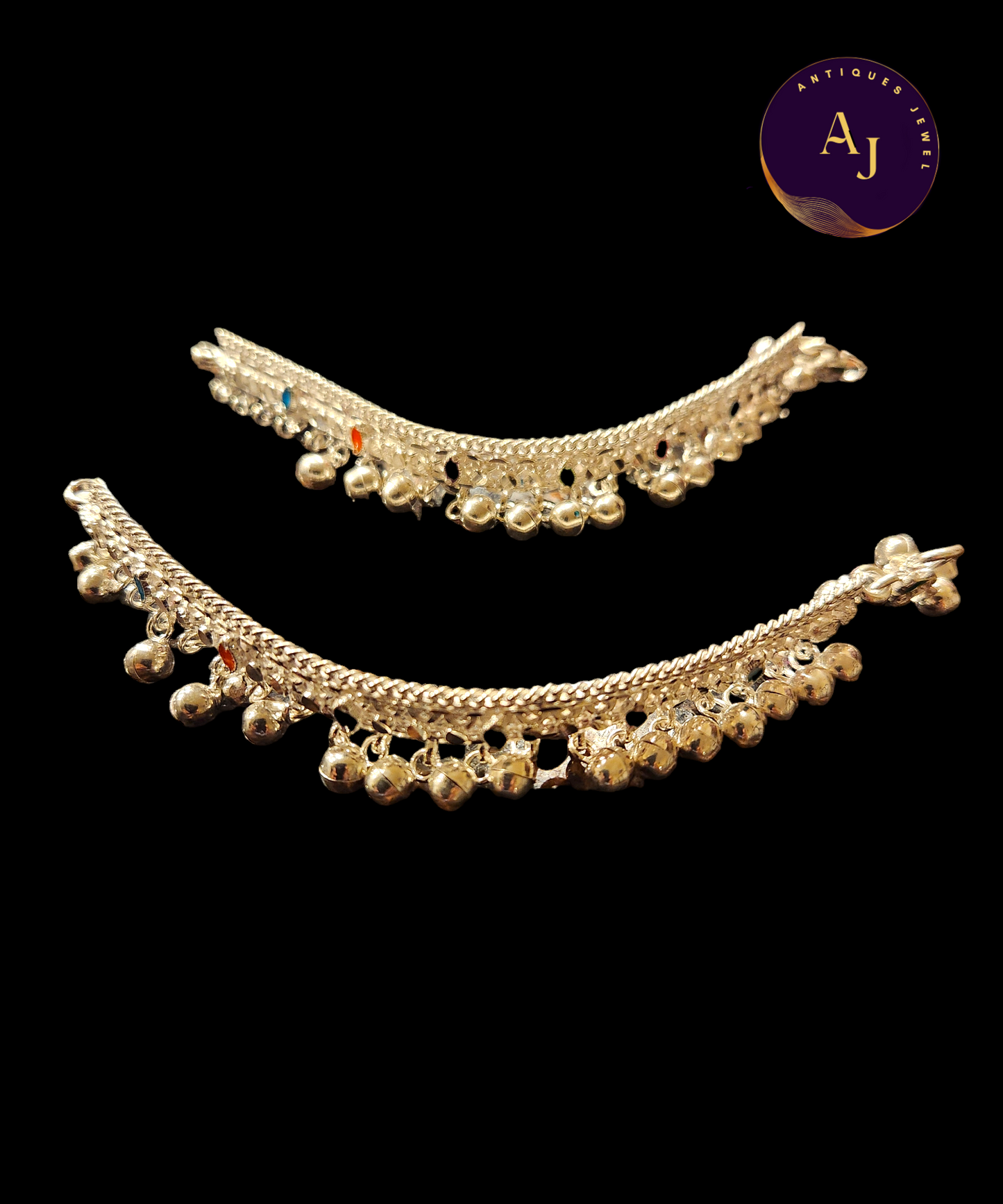 Silver baby bell anklet