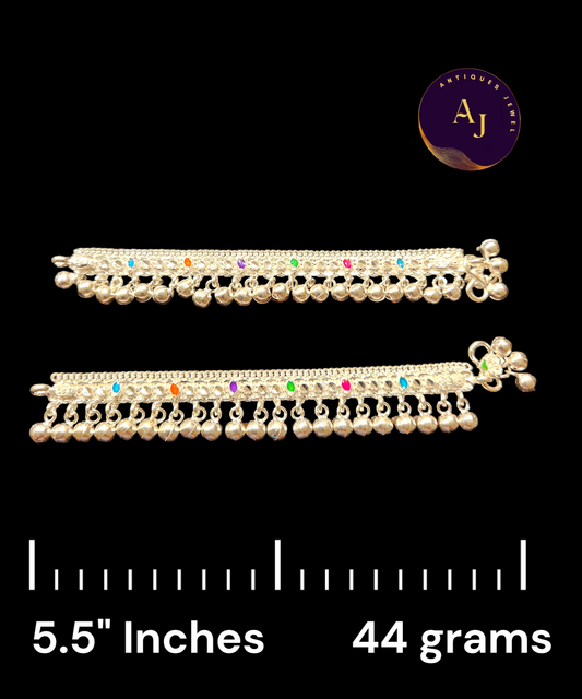 Silver baby bell anklet