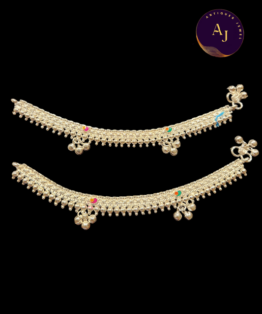 Silver baby bell anklet