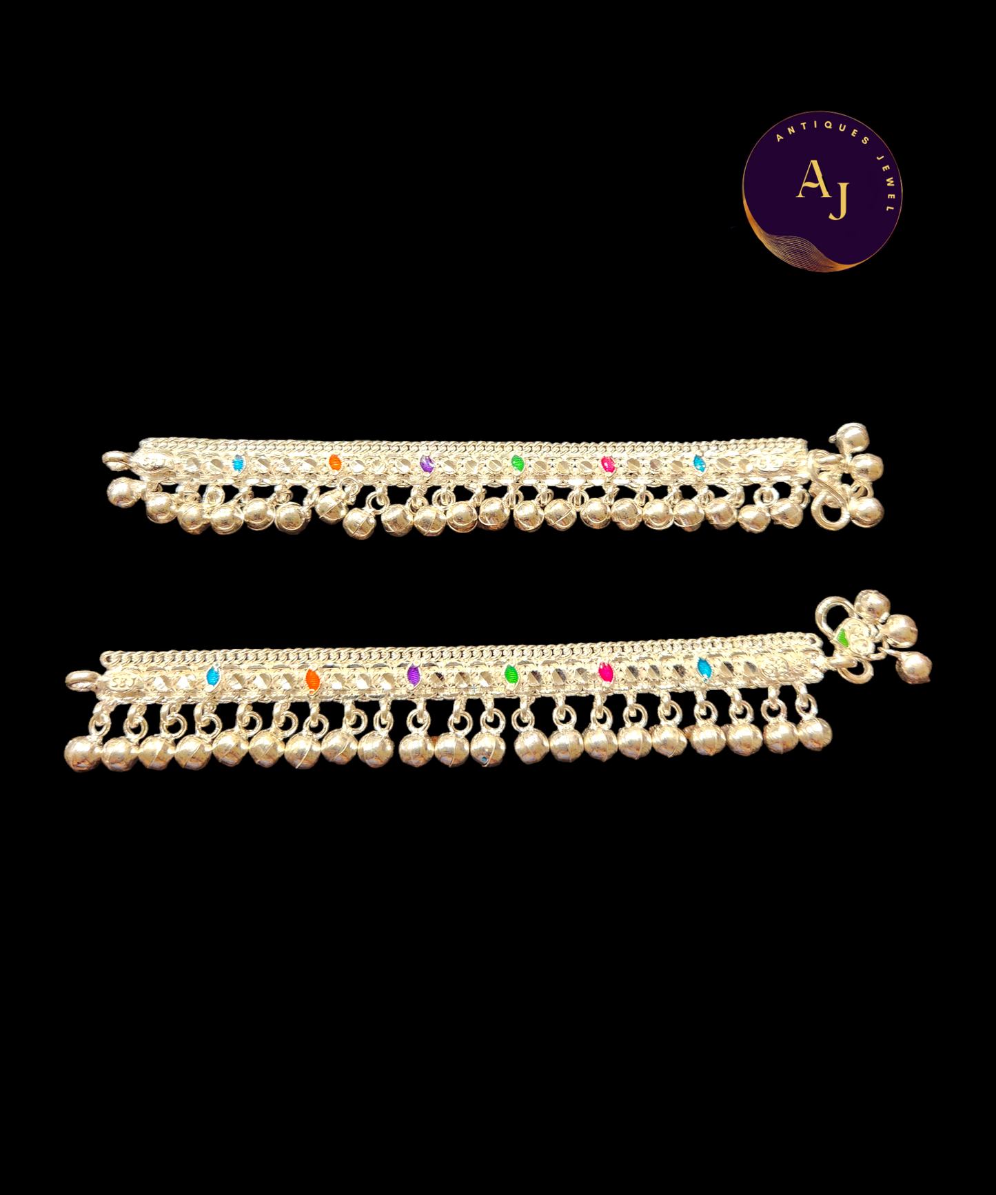 Silver baby bell anklet